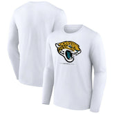 Jacksonville Jaguars Logo Team Lockup Long Sleeve T-Shirt White | NFL