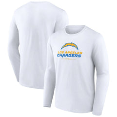 Los Angeles Chargers Logo Team Lockup Long Sleeve T-Shirt White | NFL