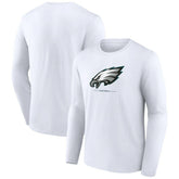 Philadelphia Eagles Logo Team Lockup Long Sleeve T-Shirt White | NFL