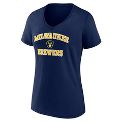 Milwaukee Brewers Women's Heart and Soul V-Neck T-Shirt - MLB