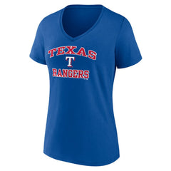 Texas Rangers Women's Heart and Soul V-Neck T-Shirt - MLB