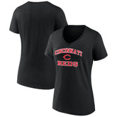 Cincinnati Reds Women's Heart and Soul V-Neck T-Shirt - MLB