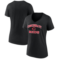 Cincinnati Reds Women's Heart and Soul V-Neck T-Shirt - MLB