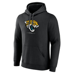 Jacksonville Jaguars Logo Team Lockup Fitted Pullover Hoodie Black | NFL