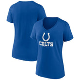 Indianapolis Colts Women's Logo Team Lockup V-Neck T-Shirt Royal | NFL