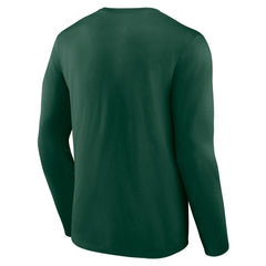 Green Bay Packers Logo Team Lockup Long Sleeve T-Shirt Green | NFL