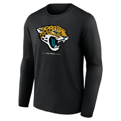 Jacksonville Jaguars Logo Team Lockup Long Sleeve T-Shirt Black | NFL