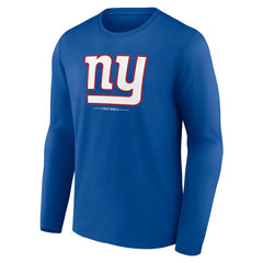 New York Giants Logo Team Lockup Long Sleeve T-Shirt Royal | NFL