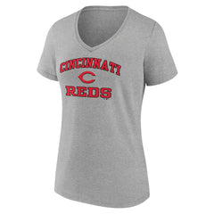 Cincinnati Reds Women's Heart and Soul V-Neck T-Shirt - MLB