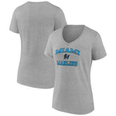 Miami Marlins Women's Heart and Soul V-Neck T-Shirt - MLB