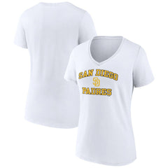 San Diego Padres Women's Heart and Soul V-Neck T-Shirt - MLB