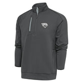 Jacksonville Jaguars Antigua Metallic Logo Generation Quarter-Zip Pullover Top Charcoal | NFL