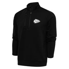 Kansas City Chiefs Antigua Metallic Logo Generation Quarter-Zip Pullover Top Black | NFL