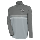 Jacksonville Jaguars Antigua Metallic Logo Pace Quarter-Zip Pullover Top Steel | NFL