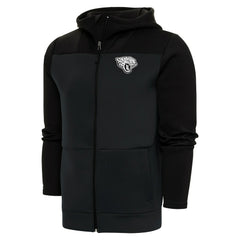 Jacksonville Jaguars Antigua Metallic Logo Protect Full-Zip Hoodie Charcoal/Black | NFL