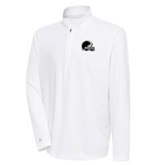 Cleveland Browns Antigua Metallic Logo Tribute Quarter-Zip Top White | NFL