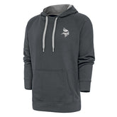 Minnesota Vikings Antigua Metallic Logo Victory Pullover Hoodie Charcoal | NFL
