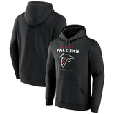Atlanta Falcons Logo Team Lockup Fitted Pullover Hoodie Black | NFL