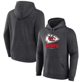 Kansas City Chiefs Logo Team Lockup Fitted Pullover Hoodie Charcoal | NFL