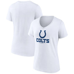 Indianapolis Colts Women's Logo Team Lockup V-Neck T-Shirt White | NFL