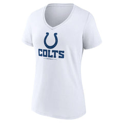 Indianapolis Colts Women's Logo Team Lockup V-Neck T-Shirt White | NFL