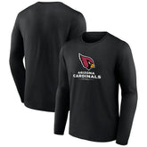 Arizona Cardinals Logo Team Lockup Long Sleeve T-Shirt Black | NFL