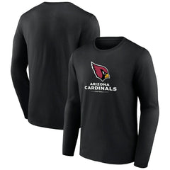 Arizona Cardinals Logo Team Lockup Long Sleeve T-Shirt Black | NFL