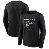 Atlanta Falcons Logo Team Lockup Long Sleeve T-Shirt Black | NFL