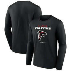 Atlanta Falcons Logo Team Lockup Long Sleeve T-Shirt Black | NFL