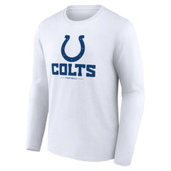 Indianapolis Colts Logo Team Lockup Long Sleeve T-Shirt White | NFL