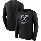 Las Vegas Raiders Logo Team Lockup Long Sleeve T-Shirt Black | NFL