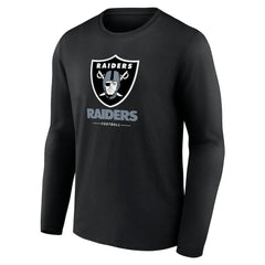 Las Vegas Raiders Logo Team Lockup Long Sleeve T-Shirt Black | NFL