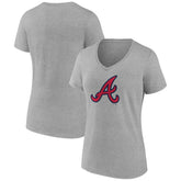 Atlanta Braves Women's Official Logo V-Neck T-Shirt - MLB