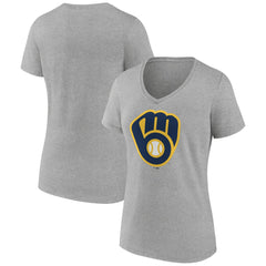 Milwaukee Brewers Women's Official Logo V-Neck T-Shirt - MLB