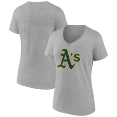 Athletics Women's Official Logo V-Neck T-Shirt - MLB