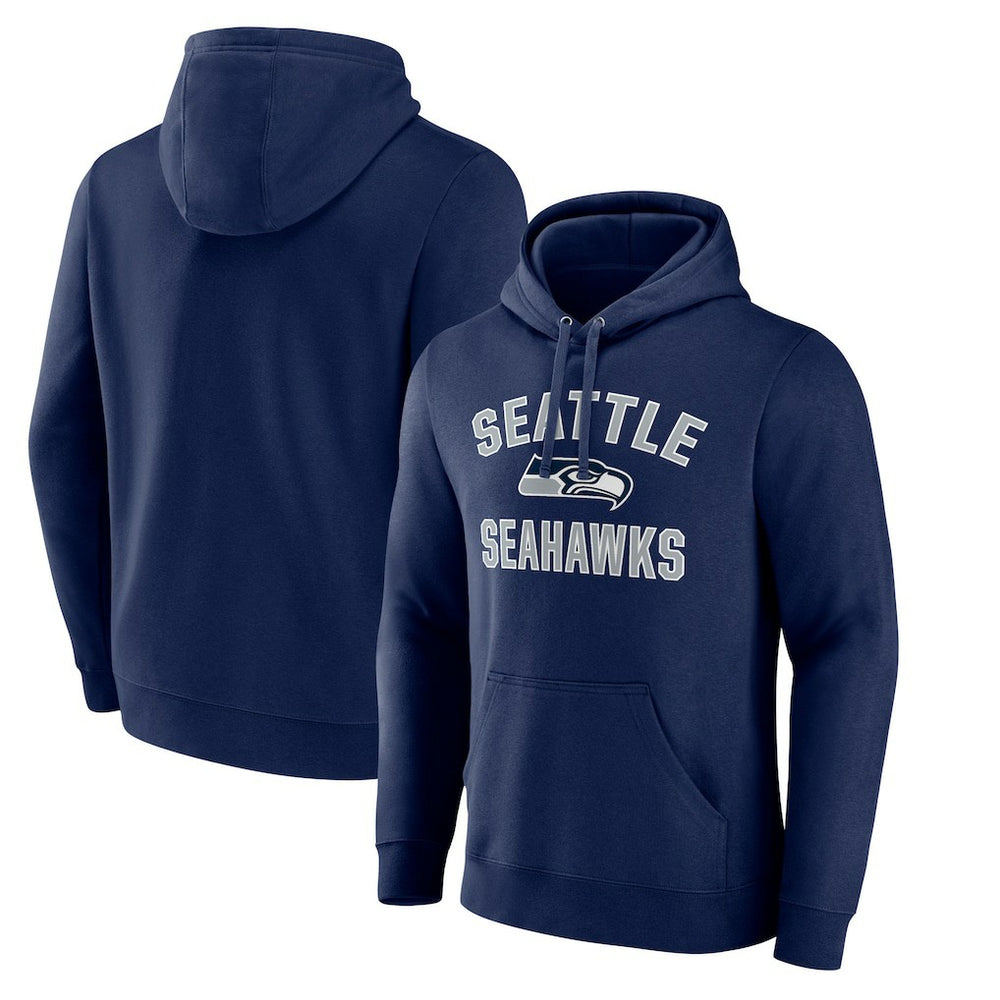 Seattle Seahawks Victory Arch Fitted Pullover Hoodie College Navy | NFL