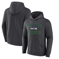 Seattle Seahawks Victory Arch Fitted Pullover Hoodie Charcoal | NFL