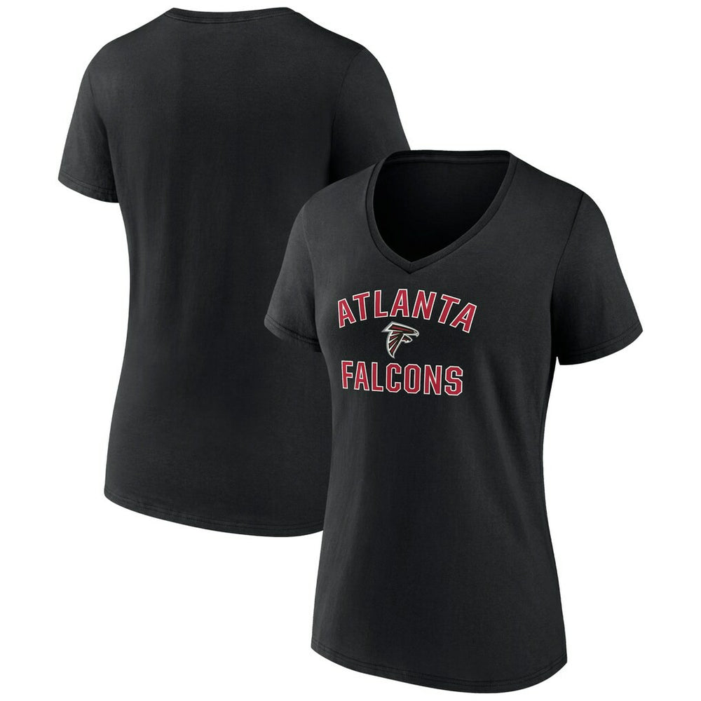 Atlanta Falcons Women's Victory Arch Team V-Neck T-Shirt Black | NFL
