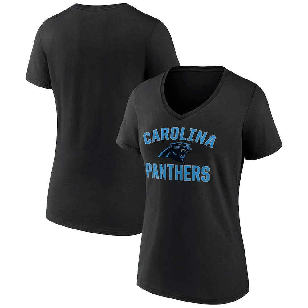 Carolina Panthers Women's Victory Arch Team V-Neck T-Shirt Black | NFL