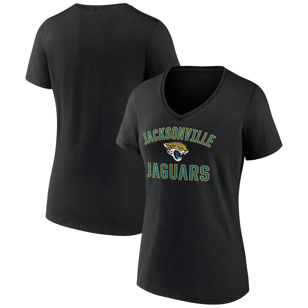 Jacksonville Jaguars Women's Victory Arch Team V-Neck T-Shirt Black | NFL