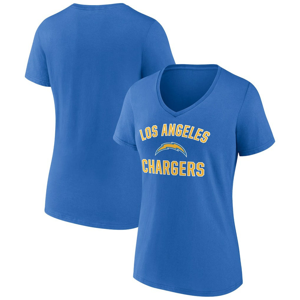 Los Angeles Chargers Women's Victory Arch Team V-Neck T-Shirt Powder Blue | NFL