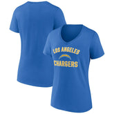 Los Angeles Chargers Women's Victory Arch Team V-Neck T-Shirt Powder Blue | NFL