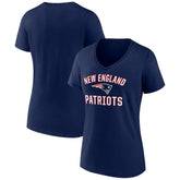 New England Patriots Women's Victory Arch Team V-Neck T-Shirt Navy | NFL