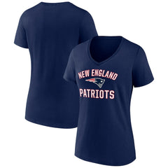 New England Patriots Women's Victory Arch Team V-Neck T-Shirt Navy | NFL