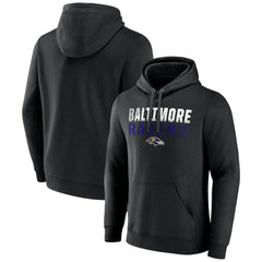 Baltimore Ravens Team Fade Out Fitted Pullover Hoodie Black | NFL