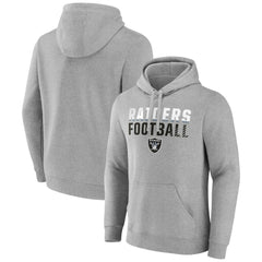 Las Vegas Raiders Team Fade Out Fitted Pullover Hoodie Heather Gray | NFL