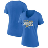Los Angeles Chargers Women's Nostalgia V-Neck T-Shirt Powder Blue | NFL