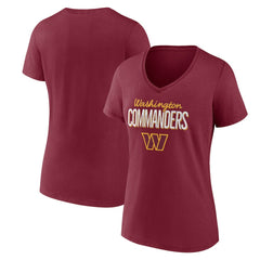 Washington Commanders Women's Nostalgia V-Neck T-Shirt Burgundy | NFL