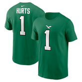 Jalen Hurts Philadelphia Eagles Alternate Player Name & Number T-Shirt Kelly Green | Nike for Sale