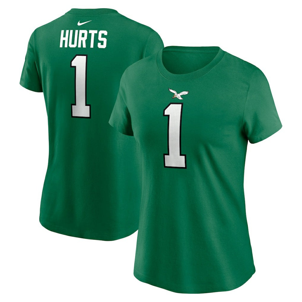 Jalen Hurts Philadelphia Eagles Women's Player Name & Number T-Shirt Kelly Green | Nike for Sale